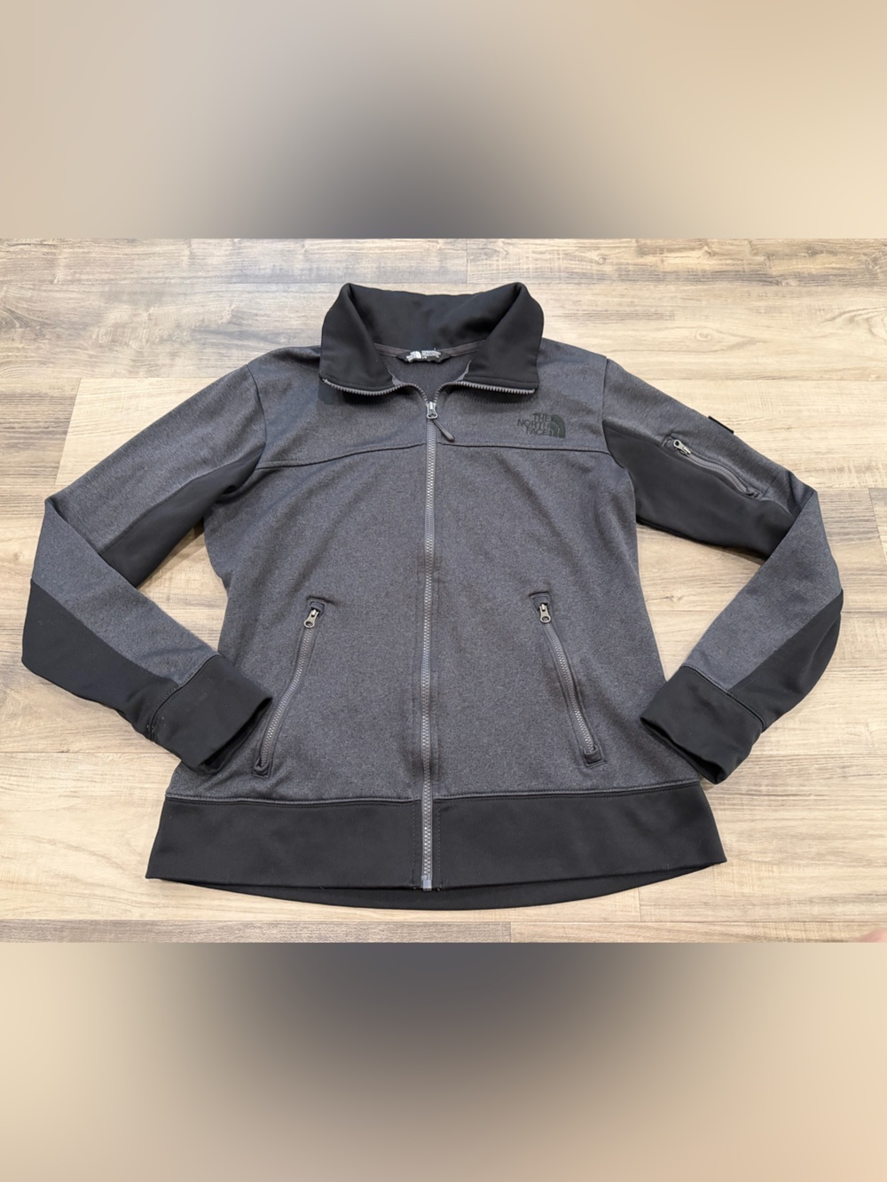The North Face Gray and Black Full-Zip Jacket